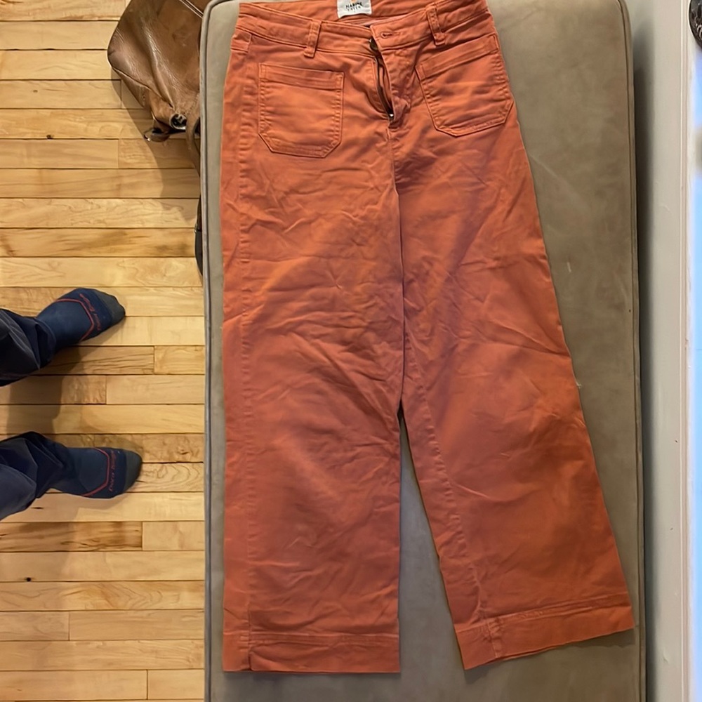 Marine Layer Rust Bridget Wide Leg Crop Pants in Baked Clay Size 2. Lightly worn